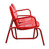 Northlight 2-Person Outdoor Retro Metal Tulip Double Glider Patio Chair, Red Image 3