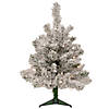 Northlight 2' Pre-Lit Flocked Madison Pine Artificial Christmas Tree  Clear Lights Image 1