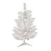 Northlight 2' Pre-Lit Medium Snow White Pine Artificial Christmas Tree - Multicolor LED Lights Image 1