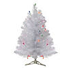 Northlight 2' Pre-Lit Medium White Iridescent Pine Artificial Christmas Tree - Multicolor Lights Image 1
