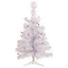 Northlight 2' Pre-lit Rockport White Pine Artificial Christmas Tree  Pink Lights Image 1
