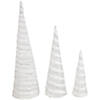 Northlight 2' White and Silver Glittered Cone Tree Christmas Table Top Decoration, Set of 3 Image 2