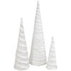 Northlight 2' White and Silver Glittered Cone Tree Christmas Table Top Decoration, Set of 3 Image 3