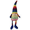 Northlight 20" bright striped rainbow springtime gnome with dangling legs Image 1