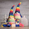 Northlight 20" bright striped rainbow springtime gnome with dangling legs Image 1