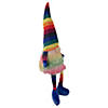 Northlight 20" bright striped rainbow springtime gnome with dangling legs Image 3