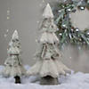 Northlight - 20" Gray and Beige Multi Textured Triangular Table Top Christmas Tree with Glitter Image 1