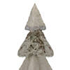 Northlight - 20" Gray and Beige Multi Textured Triangular Table Top Christmas Tree with Glitter Image 1