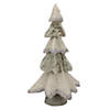 Northlight - 20" Gray and Beige Multi Textured Triangular Table Top Christmas Tree with Glitter Image 3