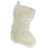 Northlight 20" Ivory White Super Soft Faux Fur Decorative Christmas Stocking Image 1