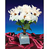 Northlight - 20" Pre-Lit White and Green Poinsettia Artificial Christmas Plant Image 1