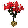 Northlight - 20" Red and Green Pre-Lit Fiber Optic Poinsettia Artificial Christmas Plant Image 1