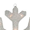 Northlight - 20" Silver Lighted Tinsel Christmas Snowflake Window Decor Image 2