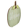 Northlight 20" Wooden Blessings Pumpkin Thanksgiving Hanging Wall Sign Image 3
