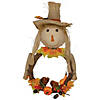 Northlight 20" Yellow and Tan Fall Harvest Scarecrow Artificial Wreath Wall Decor Image 1