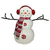 Northlight 21.5" Snowflake Sherpa Plush Snowman Christmas Decoration Image 1