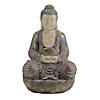 Northlight 22" Brown and Beige Meditating Buddha Outdoor Garden Statue Image 1
