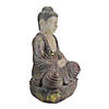Northlight 22" Brown and Beige Meditating Buddha Outdoor Garden Statue Image 1