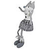 Northlight 22" Gray and White Girl Fox Sitting Christmas Figure with Dangling Legs Image 2