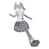 Northlight 22" Gray and White Girl Fox Sitting Christmas Figure with Dangling Legs Image 3