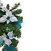Northlight 22" Peacock Feather and Poinsettia Artificial Christmas Teardrop Swag  Unlit Image 3