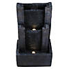 Northlight 23.5" Black and Gray Modern Lighted Three-tier Outdoor Garden Water Fountain Image 1