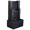 Northlight 23.5" Black and Gray Modern Lighted Three-tier Outdoor Garden Water Fountain Image 2