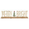 Northlight 23.5" Gold Merry and Bright Metal Christmas Sign Centerpiece Image 1