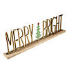 Northlight 23.5" Gold Merry and Bright Metal Christmas Sign Centerpiece Image 2