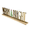 Northlight 23.5" Gold Merry and Bright Metal Christmas Sign Centerpiece Image 3