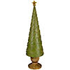 Northlight 23" Green Christmas Tree Cone on Pedestal with Star Topper Tabletop Decor Image 1