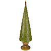 Northlight 23" Green Christmas Tree Cone on Pedestal with Star Topper Tabletop Decor Image 2