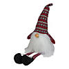 Northlight 23" Red and Gray Striped Christmas Santa Gnome with Dangling Legs Image 2