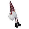 Northlight 23" Red and Gray Striped Christmas Santa Gnome with Dangling Legs Image 3