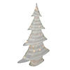 Northlight 24.5" White and Silver Battery Operated Glittered LED Christmas Tree Tabletop Decor Image 1