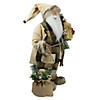 Northlight - 24" Brown Standing Santa Claus in Plaid Suit with Gifts Christmas Figurine Image 2