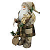 Northlight - 24" Brown Standing Santa Claus in Plaid Suit with Gifts Christmas Figurine Image 3