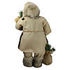 Northlight - 24" Brown Standing Santa Claus in Plaid Suit with Gifts Christmas Figurine Image 4