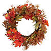 Northlight 24-Inch Autumn Harvest Maple Leaf with Berries Artificial Wreath; Unlit Image 1