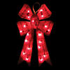 Northlight - 24" Lighted Sparkling Red Sisal Double Bow Outdoor Christmas Decoration Image 1