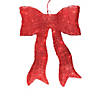 Northlight - 24" Pre-Lit Sparkling Red Sisal Bow Outdoor Christmas Decoration Image 1