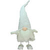 Northlight 24" Pure White Sparkling Saul Bobble Action Christmas Gnome Image 1