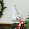 Northlight 24" Pure White Sparkling Saul Bobble Action Christmas Gnome Image 2