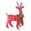 Northlight - 24" Red and Brown Reindeer with Bow Christmas Decoration Image 1