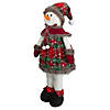 Northlight 24" Red and Green Jolly Plush Girl Snowman Christmas Figure Image 3