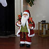 Northlight - 24" Red and White Santa Claus Christmas Figurine with Presents and Drum Image 4