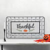 Northlight 24" Silver and White With a Pumpkin "Thankful" Rectangular Fall Serving Tray Sign Image 1