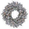 Northlight 24" Silver Tinsel Artificial Christmas Wreath  Clear Lights Image 1