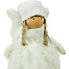 Northlight - 24" Snowy Woodlands Plush White Angel Bobble Girl Christmas Figure Image 1