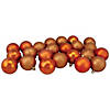 Northlight 24ct Orange Shatterproof 4-Finish Christmas Ball Ornaments 2.5" (60mm) Image 1